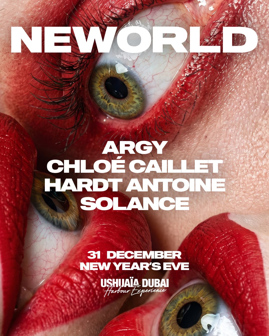 Argy presents Neworld — New Year's Eve — official Ushuaïa Dubai poster